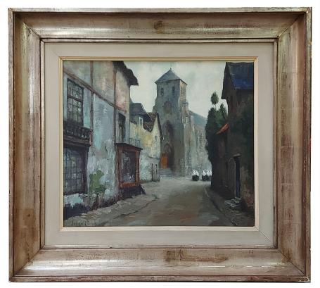 Begijntjes in het begijnhof op weg naar de kerk