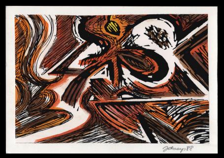 Nieuwjaarskaart, abstractie 1988