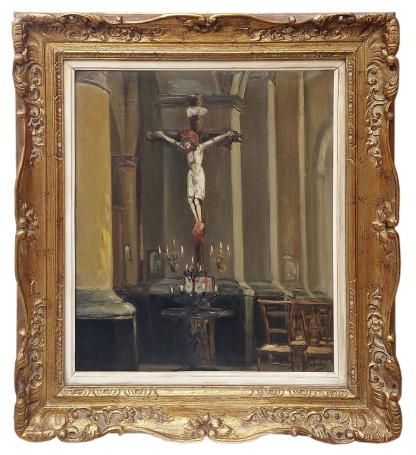 Kerkinterieur, schilderij van Juul Keppens kopen