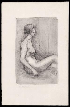 Mechelse zittende naakte dame