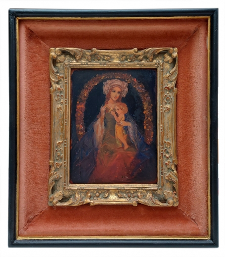 Madonna met kind in dubbele kader