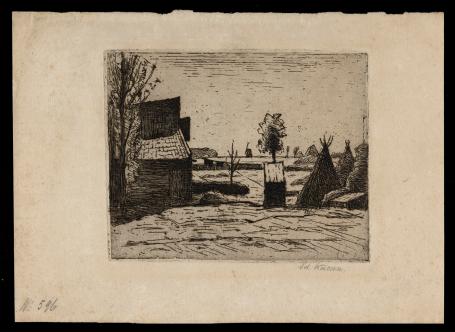 Boerenerf met schuur en hooischelven (596)