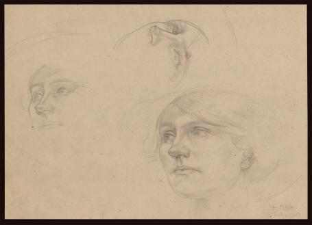 Schetsen, dameshoofd Londay 1915