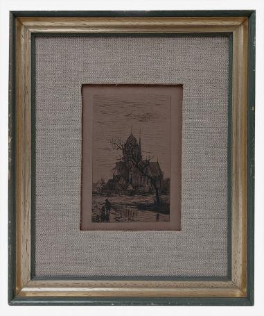 Man met zoon op weg naar de kerk