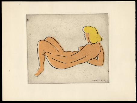 Kleurenets, naakte dame