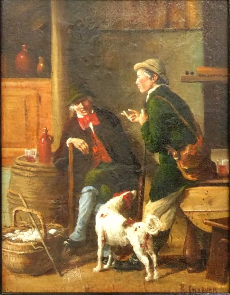 R. Knaepen 19the century  hunters in an inn