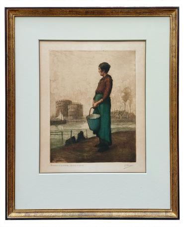 Chercheuse d'escrabilles épreuve d'artiste