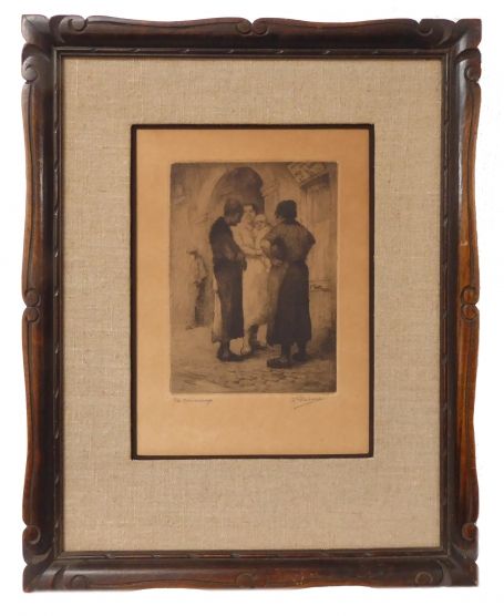 Commérage Dry point Kurt Peiser