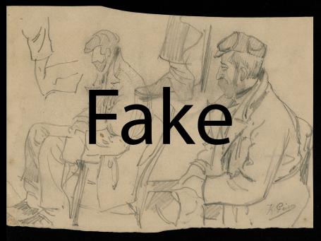 Potloodschetsen, zittende man