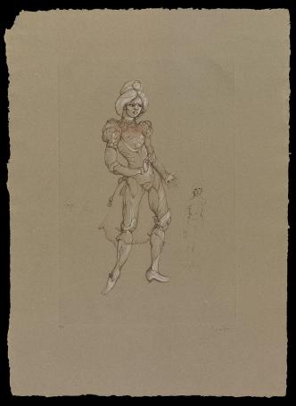 L'homme et trois petits croquis N/T