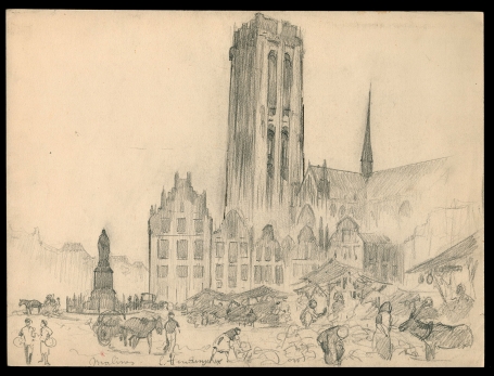 Schets Malines (Mechelen) (+/- 1944)