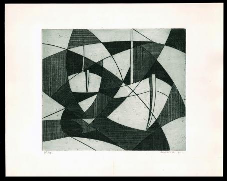 Figuratief abstract, twee boegen en masten 3/20