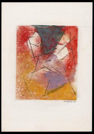 Abstractie lijnen en vlakken, Ets/monotype