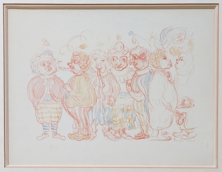Litho van James Ensor uit 1929, La Mendiante