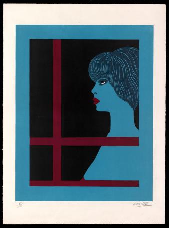 De blauwe dame achter het raam 95/100