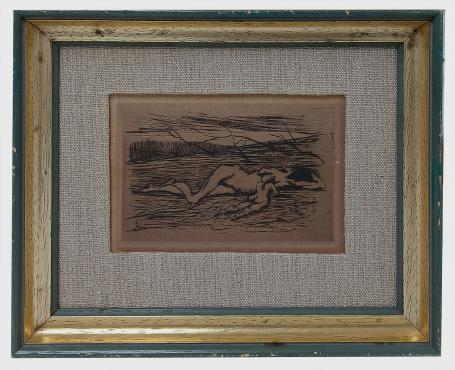 Liggend mager naakt met kindje