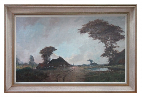 Landschap met hoeve en karrespoor