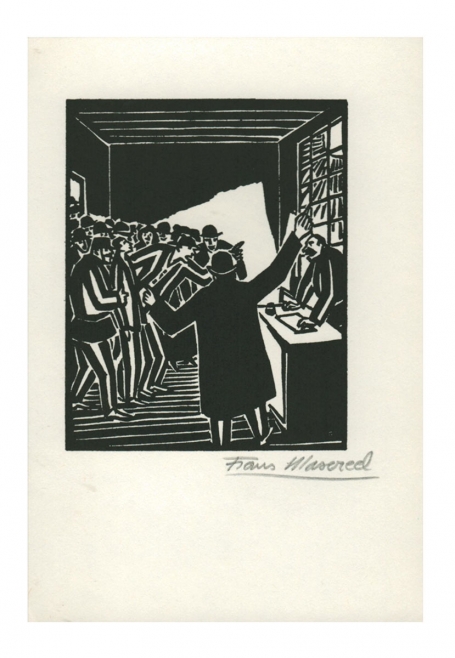 Houtsnede van Belgische kunstenaar Frans Masereel uit het werk le soleil van 1919