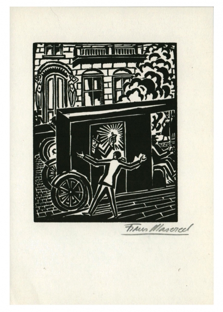 Houtsnede van Belgische kunstenaar Frans Masereel uit het werk le soleil van 1919