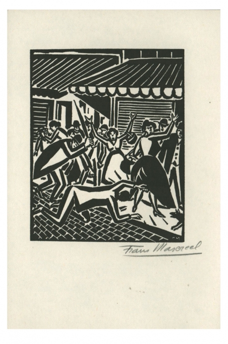 Houtsnede van Belgische kunstenaar Frans Masereel uit het werk le soleil van 1919