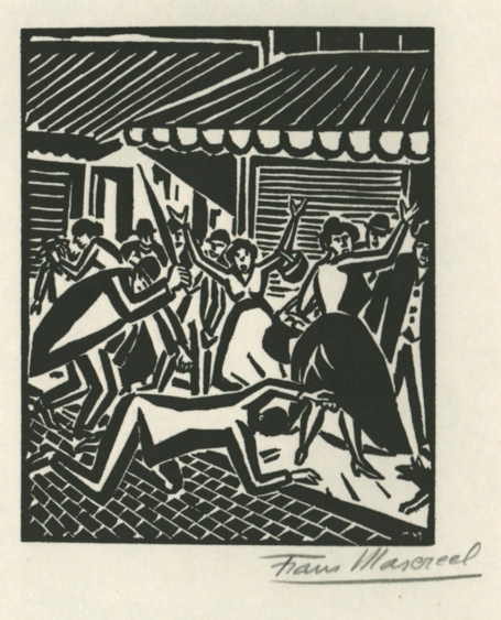 Woodcut van de Belgische kunstenaarlgian artist Frans Masereel uit het werk Soleil van 1919