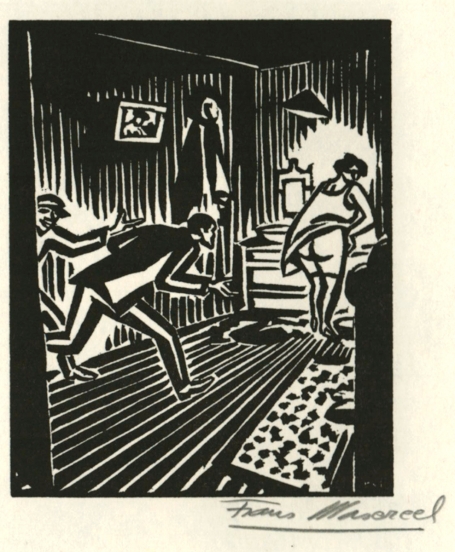 Woodcut by Belgian artist Frans Masereel from the work le soleil from 1919