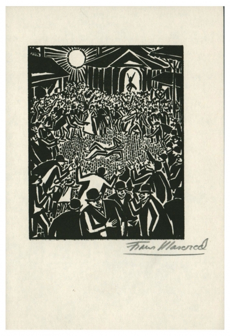 Houtsnede van de  Belgische kunstenaar Frans Masereel uit het werk le soleil van 1919