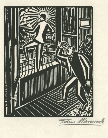 Woodcut by Belgian artist Frans Masereel Le Soleil