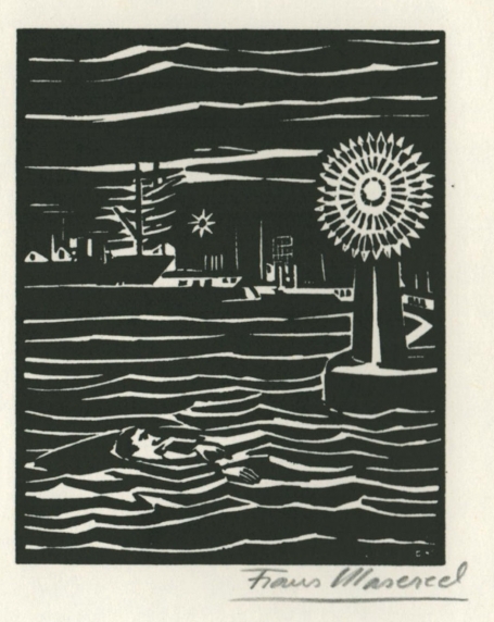 Woodcut by Belgian artist Frans Masereel Le Soleil