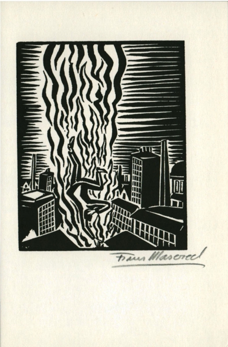 Woodcut by Belgian artist Frans Masereel Le Soleil