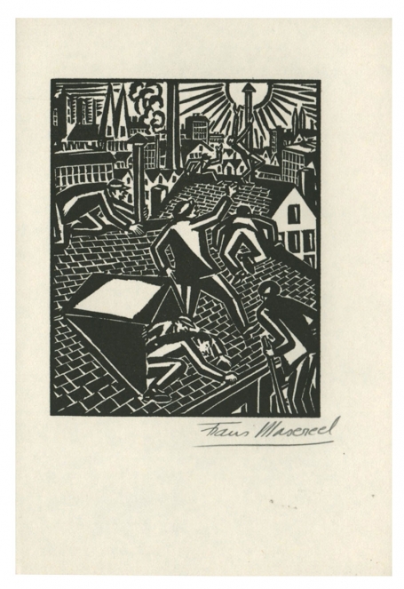 Houtsnede van Belgische kunstenaar Frans Masereel uit het werk le soleil van 1919