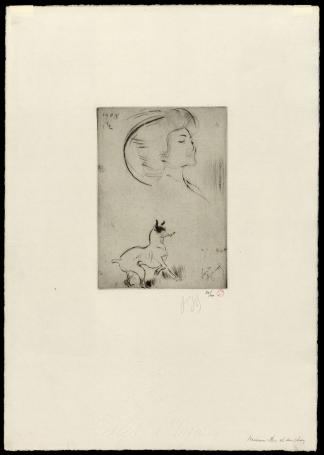Madame Desrouchier et son chien 1905 30/40