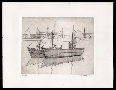 Twee vissersboten te Oostende 2de af.