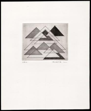 Abstractie, driehoeken 2de Afdruk