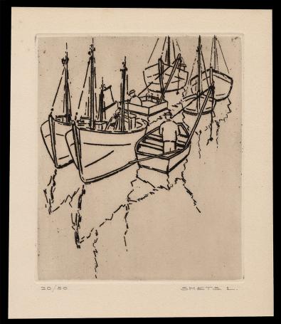 Vissersboten sloep en vissers 20/50