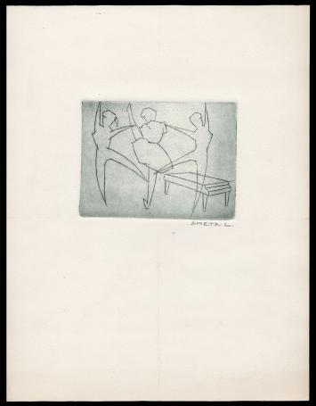 Gestileerde danseressen en piano