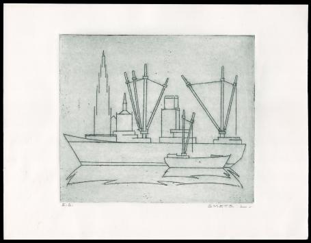 Gestileerde ets, Boten aan de Antwerpse rede E.A.