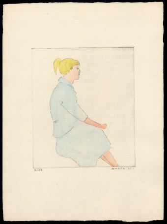 Opgehoogde ets, Lieflijk meisje met pony (haarstijl) 2/25