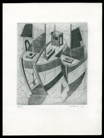 Strakke ets met drie bootboegen 3/10