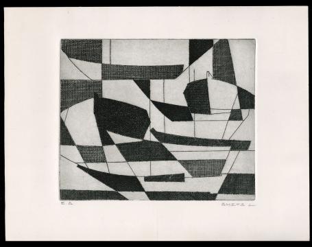 Abstractie zwart, schepen en scheepsboegen EA