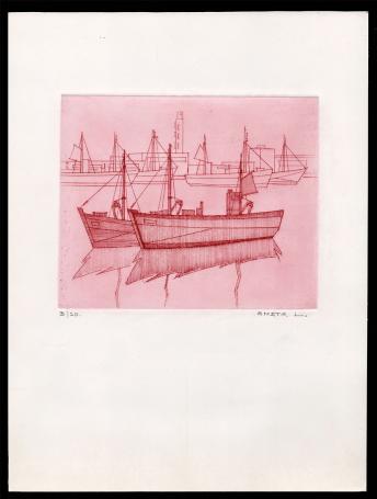 Vissershaven Oostende (rood/roze) 3/20