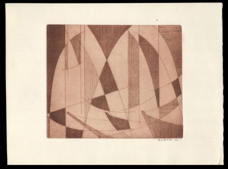 Abstractie bruin, zeilschepen