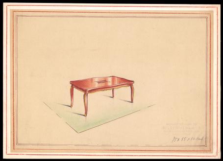 Meubelontwerp salontafel, art-deco (+/- 1925)