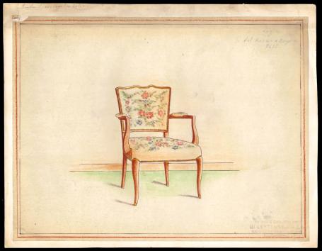 Fauteuil in de Art Deco-stijl, met invloeden van de Lodewijk XVI-stijl
