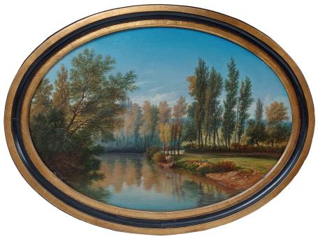 Visser aan de rand van de vijver 1852