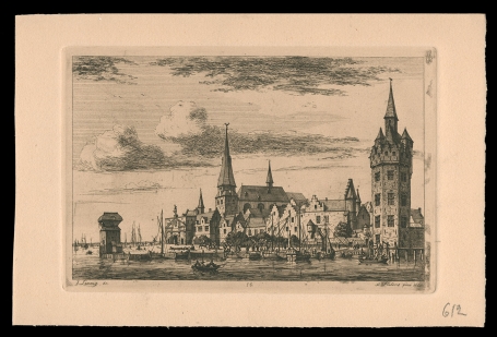 Gezicht op de werf in Antwerpen 1868