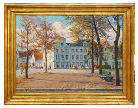 Zicht op Holiday Inn hotel op het zand te Brugge