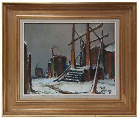 Woonwagens bij de vervallen trap