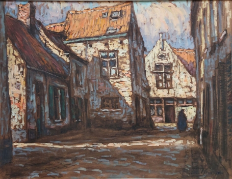 Schilderij van de Belgische kunstenaar, schilder en etser  Louis Clesse