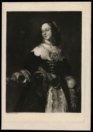Ets, portret naar adellijke dame van Frans Hals 1895